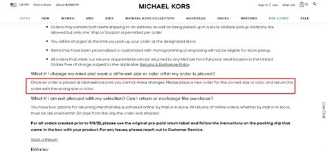 how to cancel michael kors online order|michael kors canada return policy.